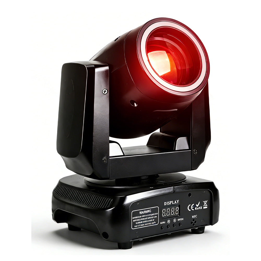 DJSOURCE 150W LED Beam Gobo Light With Ring With Rainbow Effect Rainbow Effect 18Prisms