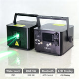 Cargar imagen en el visor de la galería, DJSOURCE Waterproof IP65 5W RGB Laser Bluetooth APP Control Animation ILDA Interface With 30KPPS Scanner For Wedding Dj Disco Projector