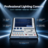 Cargar imagen en el visor de la galería, DJSOURCE Quartz Pro i7 CPU 8G RAM  128G SSD With RGB Backlight DMX Controller For Moving Head Strobe Par Bar Dj Disco Stage Lighting Console