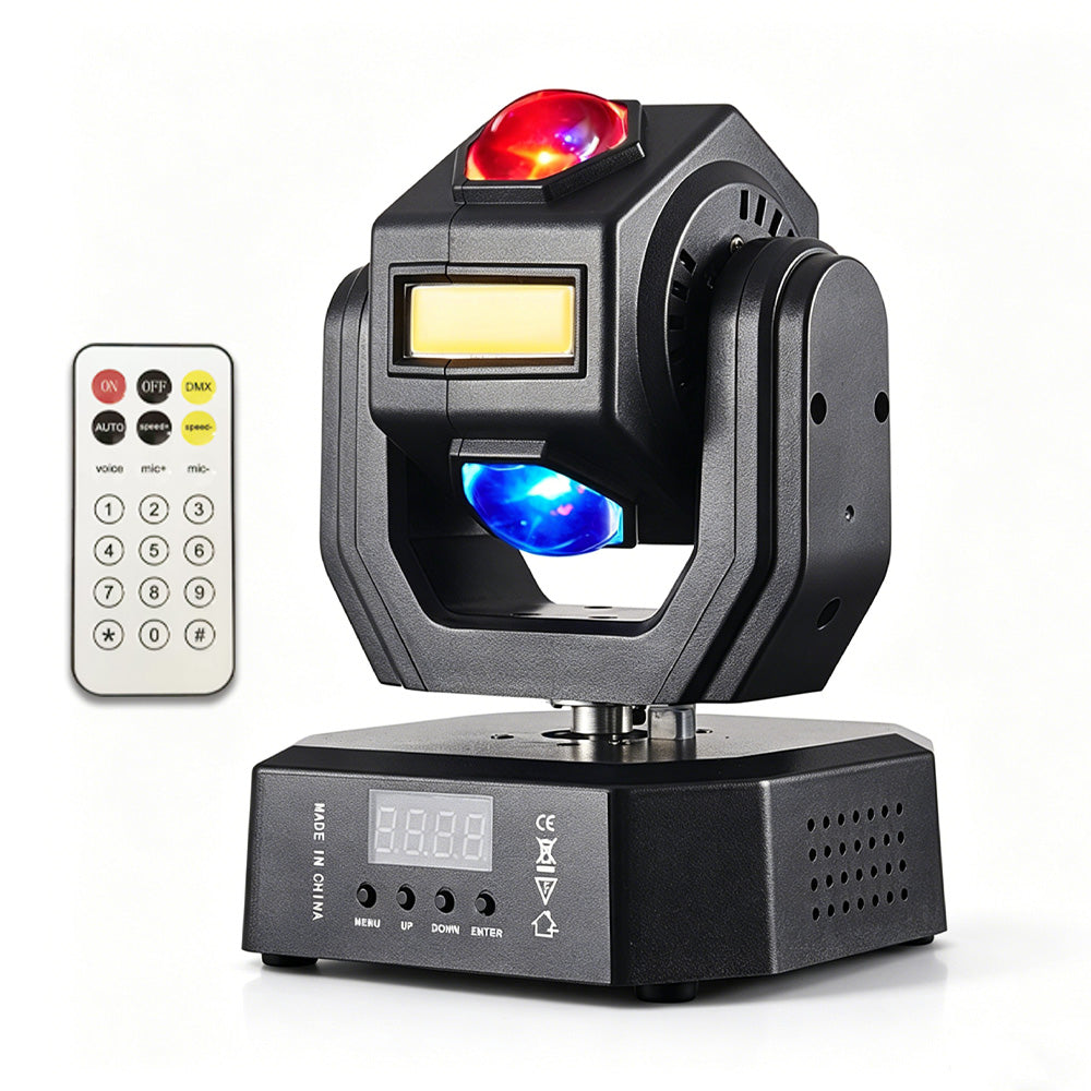 DJSOURCE Remote Control LED 12x3W RGBW 4in1 Beam 3LEDS Gold Strobe Moving Head Lights For Birthday Party Night Events Room DIsco