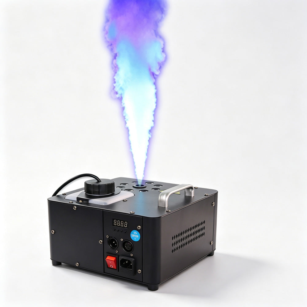 DJSOURCE 1500W Fog Smoke Machine Remote DMX Control LED RGB Light Haze Jet Effect Machine DJ Disco Nightclub Wedding Stage Equipment