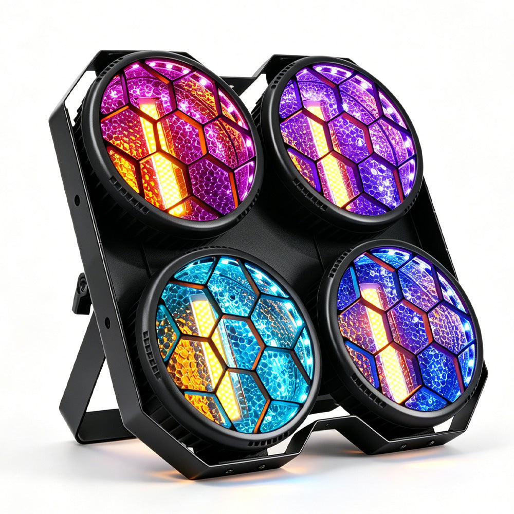 DJSOURCE LED 4x50W COB With RGB LED Retro Strobe Background Stage Dj Disco Lighting