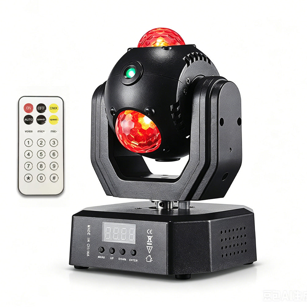 DJSOURCE LED 3x15W Magic Ball Red Green Blue Laser Remote Control Dj Disco Moving Head Stage Lighting Indoor Room Party Event
