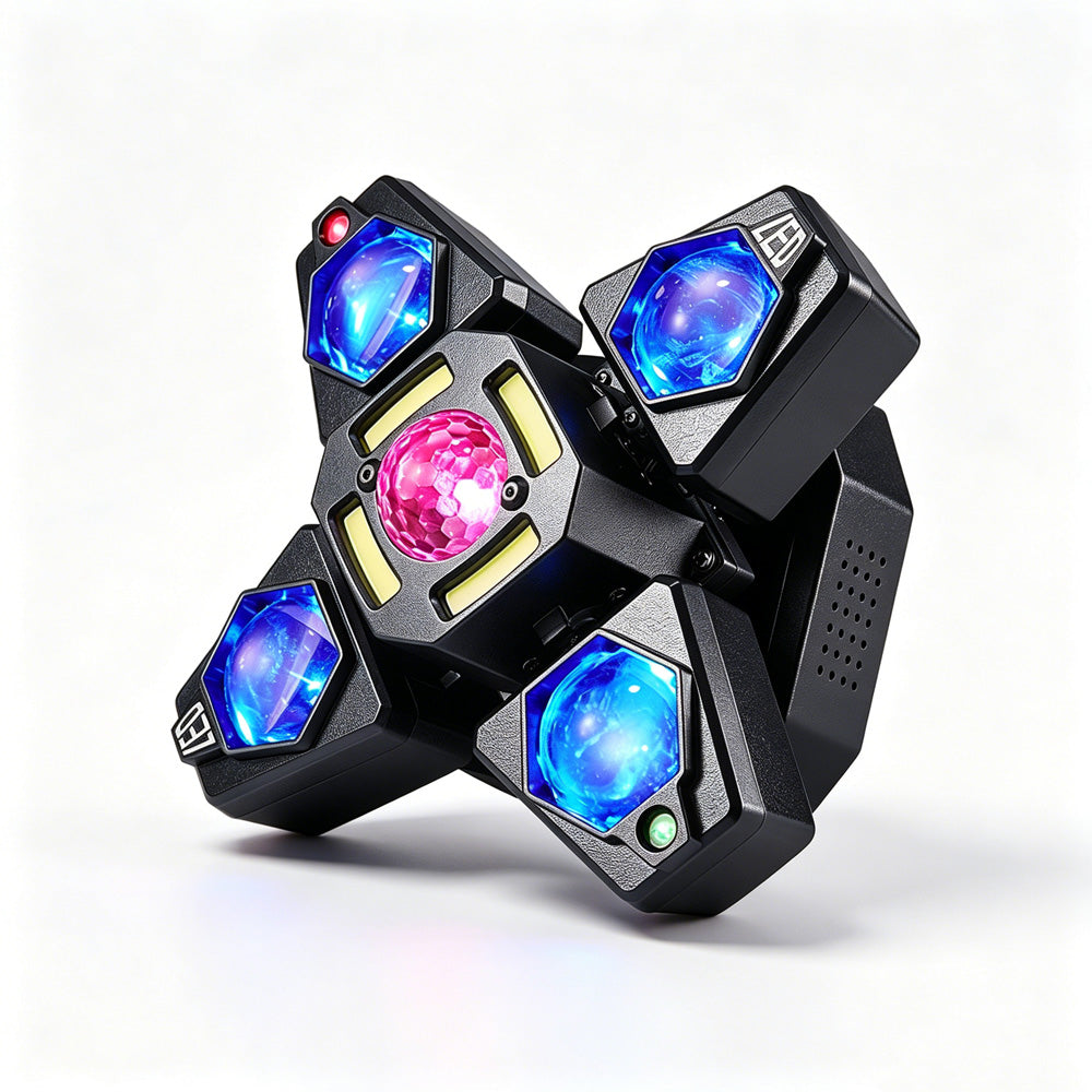 DJSOURCE 60W 4Arms Moving Head LED Beam RGBW LED Magic Ball White Strobe R G Laser 5in1 Effect Stage Lighting For Dj Club KTV Disco Bar