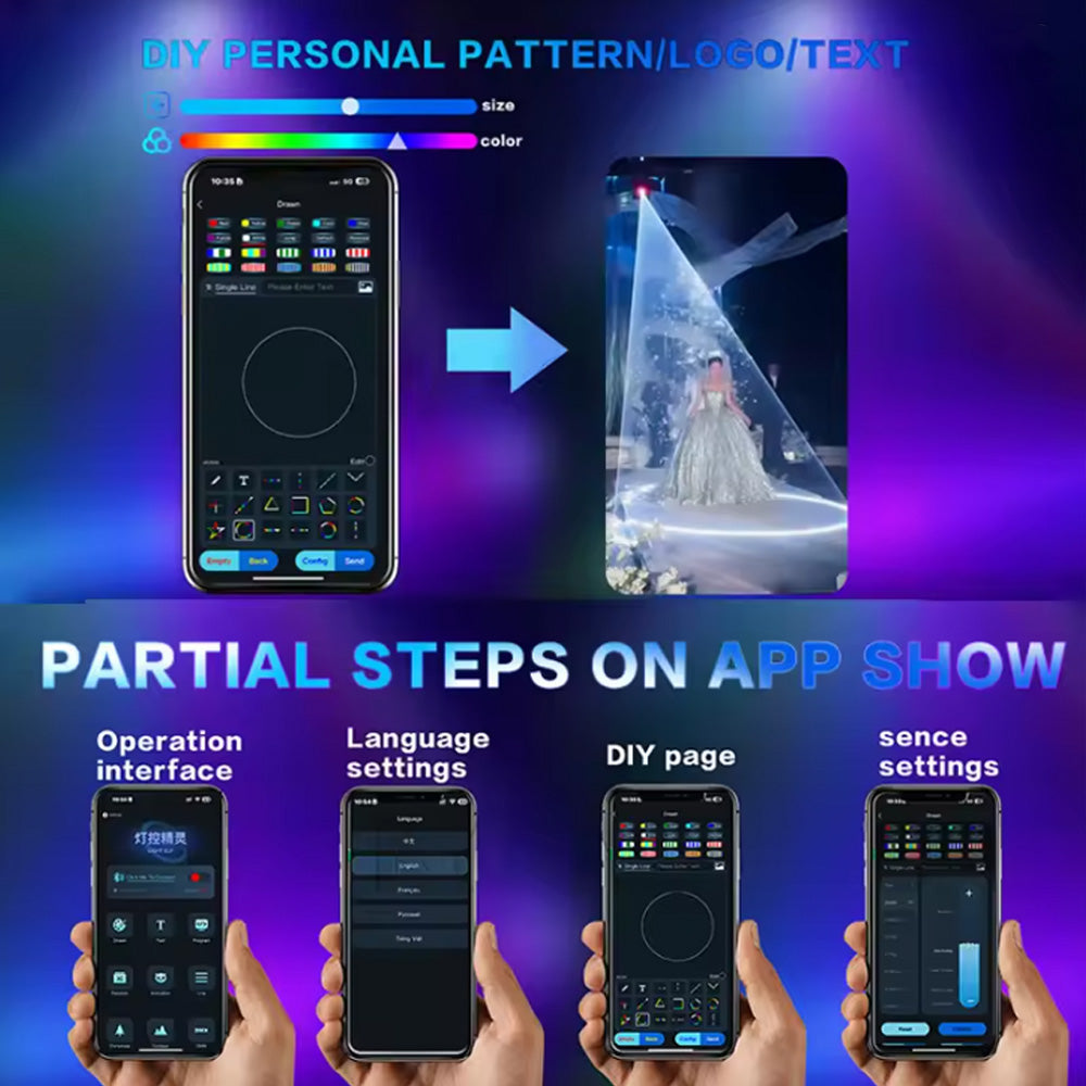 DJSOURCE 15W RGB Laser Light Bluetooth APP Control For DJ Disco Party