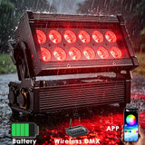 Load image into Gallery viewer, DJSOURCE LED 12x18w RGBWA UV 6in1 Effect Waterproof IP65 Battery Power Wireless DMX App Control
