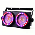 DJSOURCE LED 2x100W Blinder COB Warm & Cold Light With SMD RGB Ring Stage Effect Light