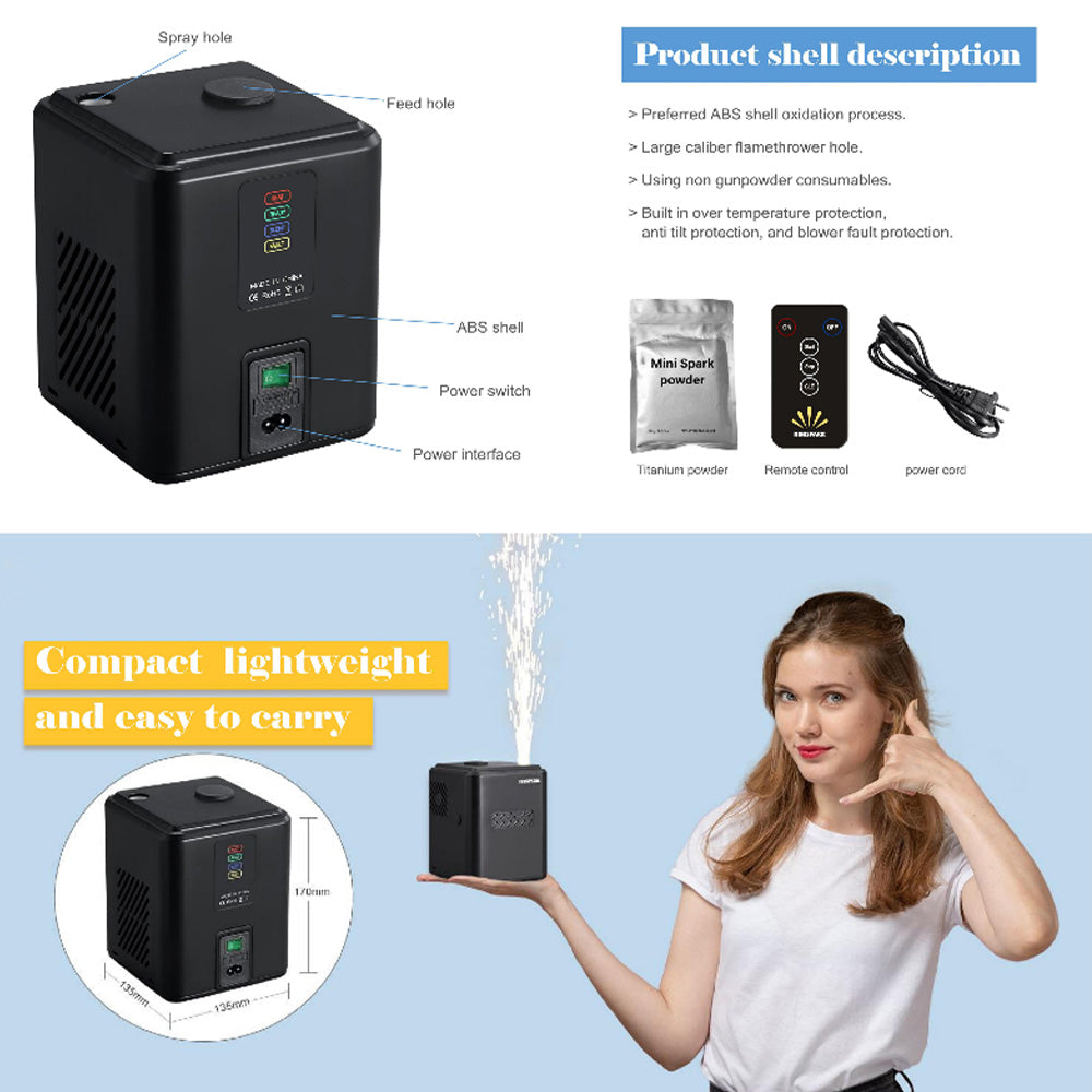 DJSOURCE MINI Spark Machine Battery Power Remote Control Effect Equipment