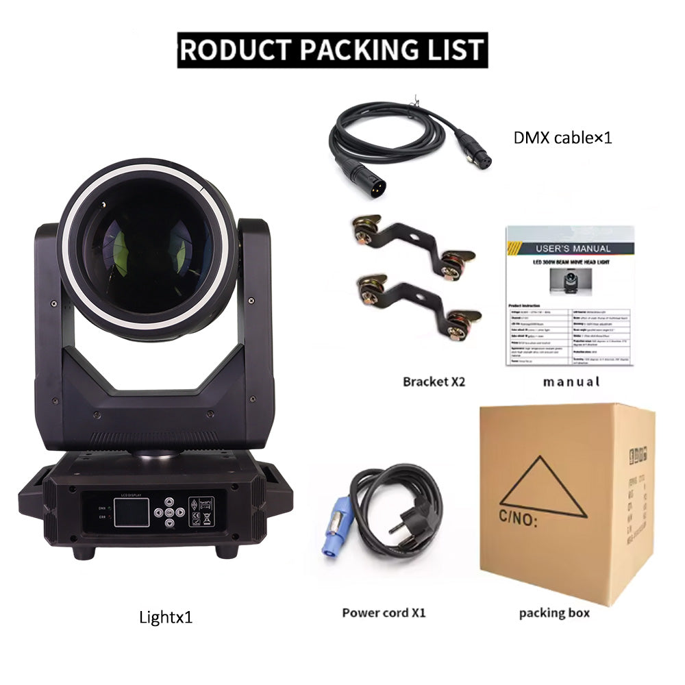 DJSOURCE 350W 17R Beam Moving Head Light DMX512 Control