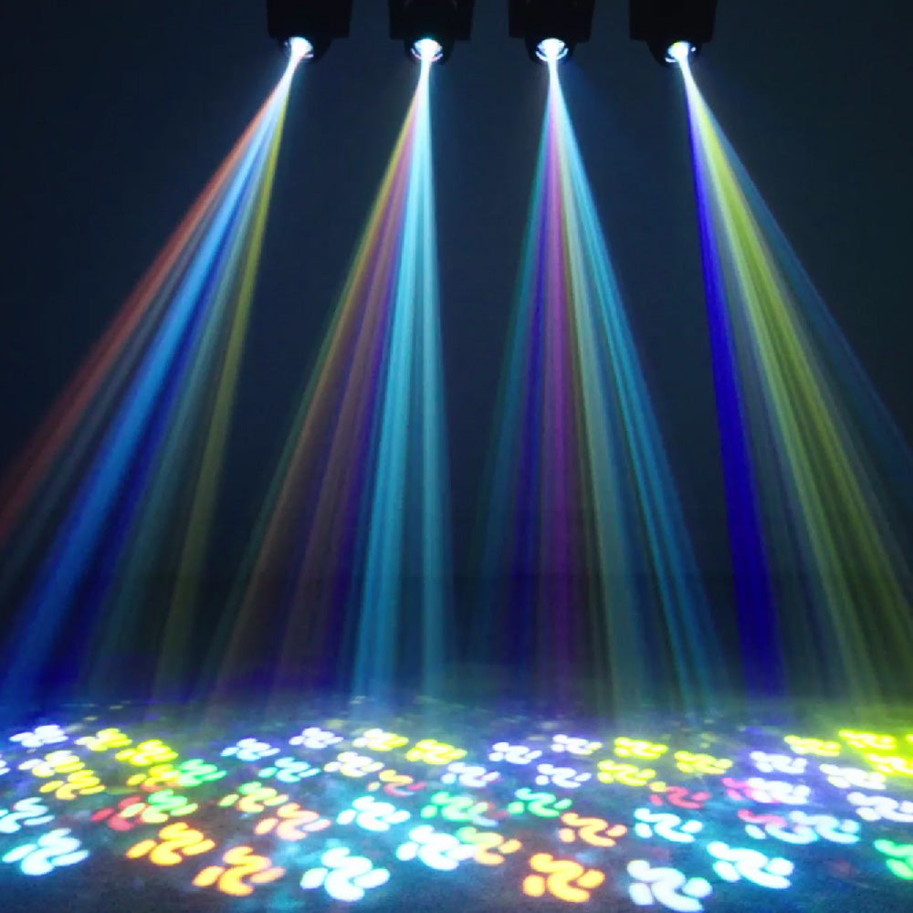 DJSOURCE 150W LED Beam Gobo Light With Ring With Rainbow Effect Rainbow Effect 18Prisms
