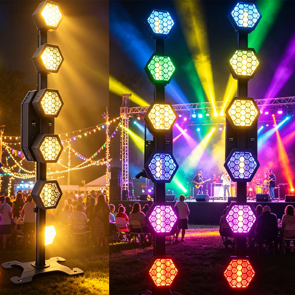 DJSOURCE LED 6x50w Retro COB Strobe Effect Light With RGB Lights