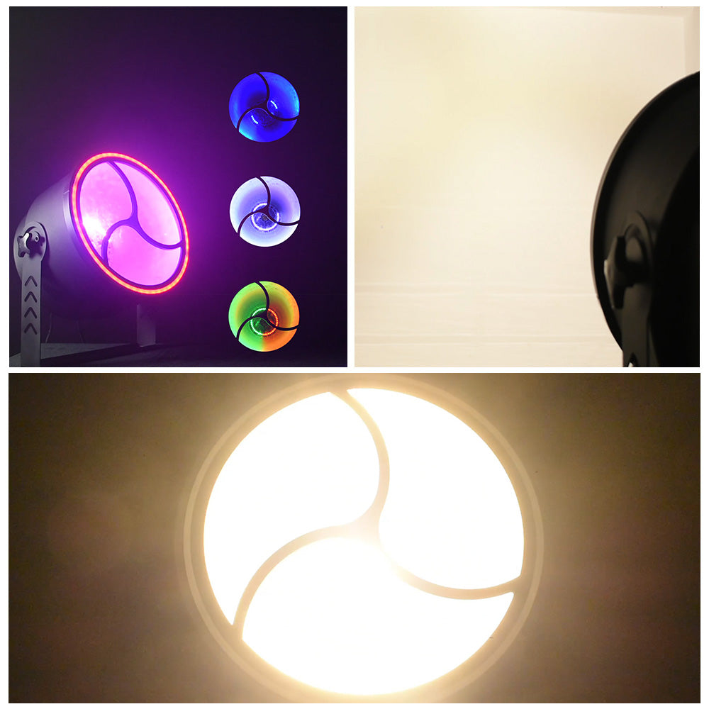 DJSOURCE 200W LED COB Retro With RGB Ring Wash Effect Light