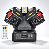 Load image into Gallery viewer, DJSOURCE 3 Arms 9x10W RGBW Beam + RG Laser + Strobe 3in1 Effect Moving Head Light For KTV Room Party Dj Disco Wedding Stage Dance Party Bar Remote Control