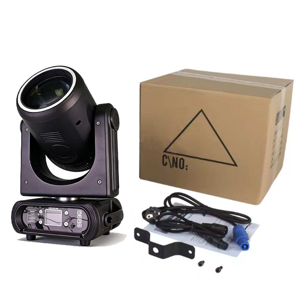 DJSOURCE LED 250W Beam Spot Moving Head Light With Frost Focus Function DMX Music Control