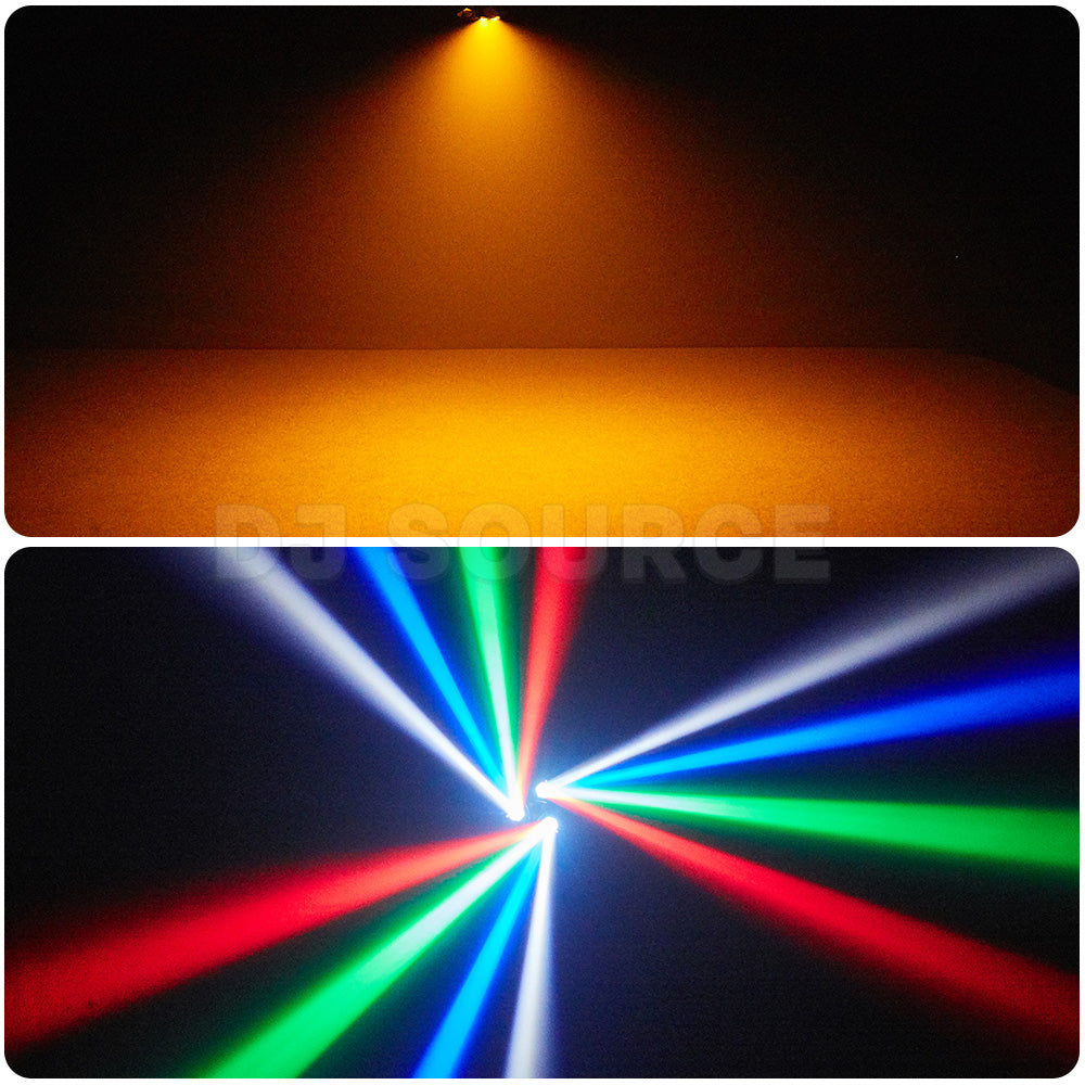 DJSOURCE Mini 50W 3Arms RGBW Beam Golden Strobe Green Laser Effect Moving Head Lighting For Home Party Club Dj Disco Wedding Stage Lights