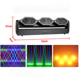 Cargar imagen en el visor de la galería, DJSOURCE 6Eyes 6x500MW RGB Laser  White Led Ring  Golden Strobe Moving Head Beam Flash Wash Effect Light For Dj Disco Club Party Stage Lighting