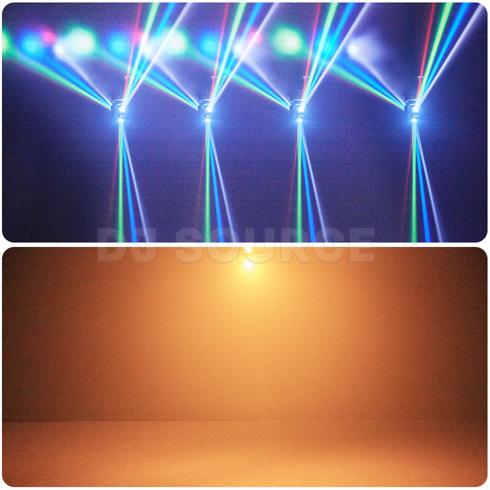 DJSOURCE Remote Control LED 12x3W RGBW 4in1 Beam 3LEDS Gold Strobe Moving Head Lights For Birthday Party Night Events Room DIsco