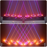 Cargar imagen en el visor de la galería, DJSOURCE 6Eyes 6x500MW RGB Laser  White Led Ring  Golden Strobe Moving Head Beam Flash Wash Effect Light For Dj Disco Club Party Stage Lighting