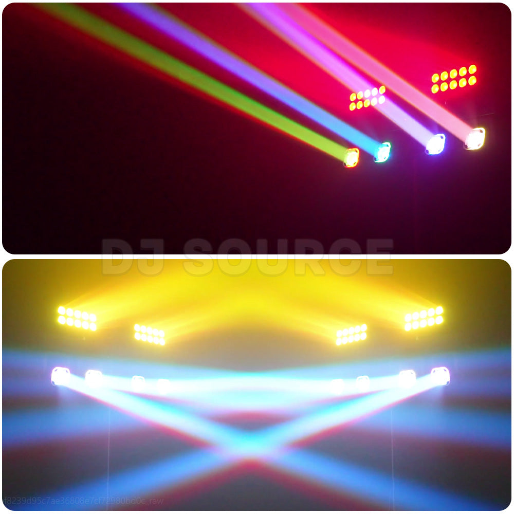 DJSOURCE Par Set LED RGBW 4in1 4x40W Beam Moving Head 20x6w LED RGBW Wash Strobe Effect Bar Stand For Party Dj Disco Club Wedding Stage