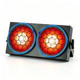 Cargar imagen en el visor de la galería, DJSOURCE LED 2x100W Warm Cold White 2in1 With Auxiliary RGB Light Ring Retro Blinder Wash Strobe Effect Stage Lighting For Dj Disco Party Background Club Bar Lighting