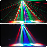 Load image into Gallery viewer, DJSOURCE 2Arms LED 8x3W RGBW Beam + RG Laser + 2x5W Strobe Moving Head Lighting 3in1 Stage Effect Wash For Home Party Dj Disco Event Indoor Dance Stage Light