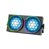 Cargar imagen en el visor de la galería, DJSOURCE LED 2x100W Warm Cold White 2in1 With Auxiliary RGB Light Ring Retro Blinder Wash Strobe Effect Stage Lighting For Dj Disco Party Background Club Bar Lighting