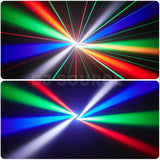 Load image into Gallery viewer, DJSOURCE 2Arms LED 8x3W RGBW Beam + RG Laser + 2x5W Strobe Moving Head Lighting 3in1 Stage Effect Wash For Home Party Dj Disco Event Indoor Dance Stage Light
