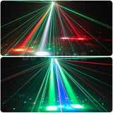 Load image into Gallery viewer, DJSOURCE 2Arms LED 8x3W RGBW Beam + RG Laser + 2x5W Strobe Moving Head Lighting 3in1 Stage Effect Wash For Home Party Dj Disco Event Indoor Dance Stage Light