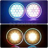 Cargar imagen en el visor de la galería, DJSOURCE LED 2x100W Warm Cold White 2in1 With Auxiliary RGB Light Ring Retro Blinder Wash Strobe Effect Stage Lighting For Dj Disco Party Background Club Bar Lighting