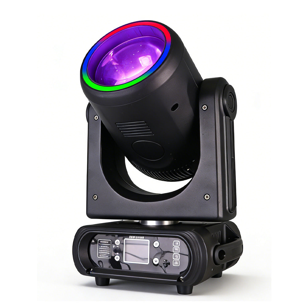 DJSOURCE LED 250W Beam Spot Moving Head Light With Frost Focus Function DMX Music Control